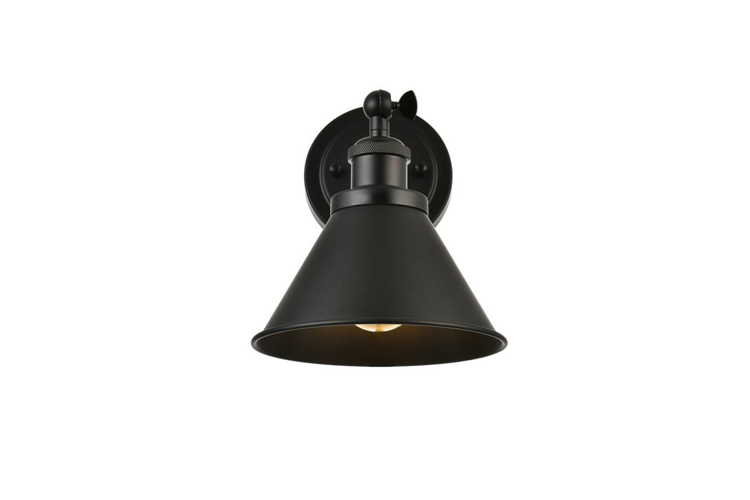 Elegant Lighting LD7324W7BLK One Light Bath Sconce, Black