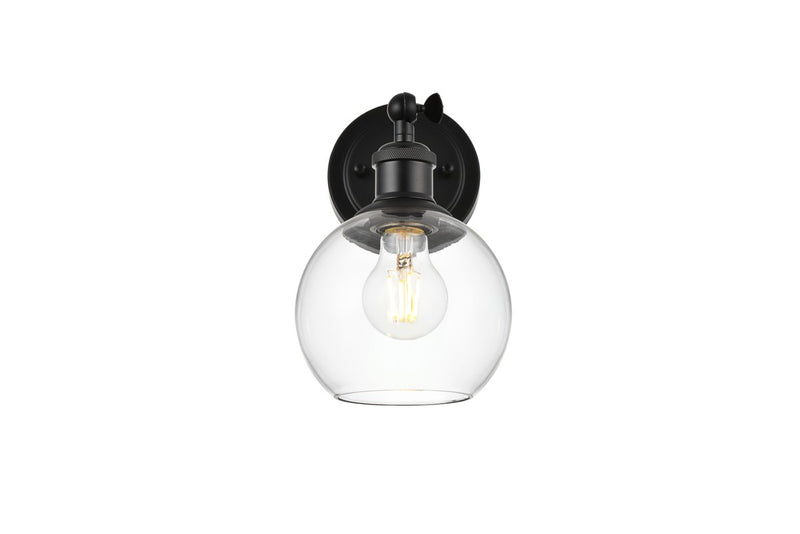Elegant Lighting LD7325W6BLK One Light Bath Sconce, Black