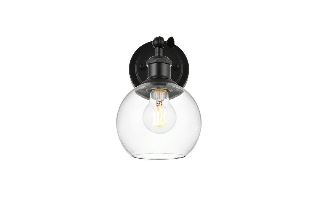 Elegant Lighting LD7325W6BLK One Light Bath Sconce, Black