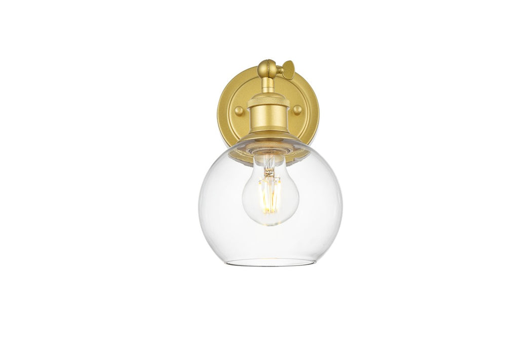 Elegant Lighting LD7325W6BRA One Light Bath Sconce, Brass
