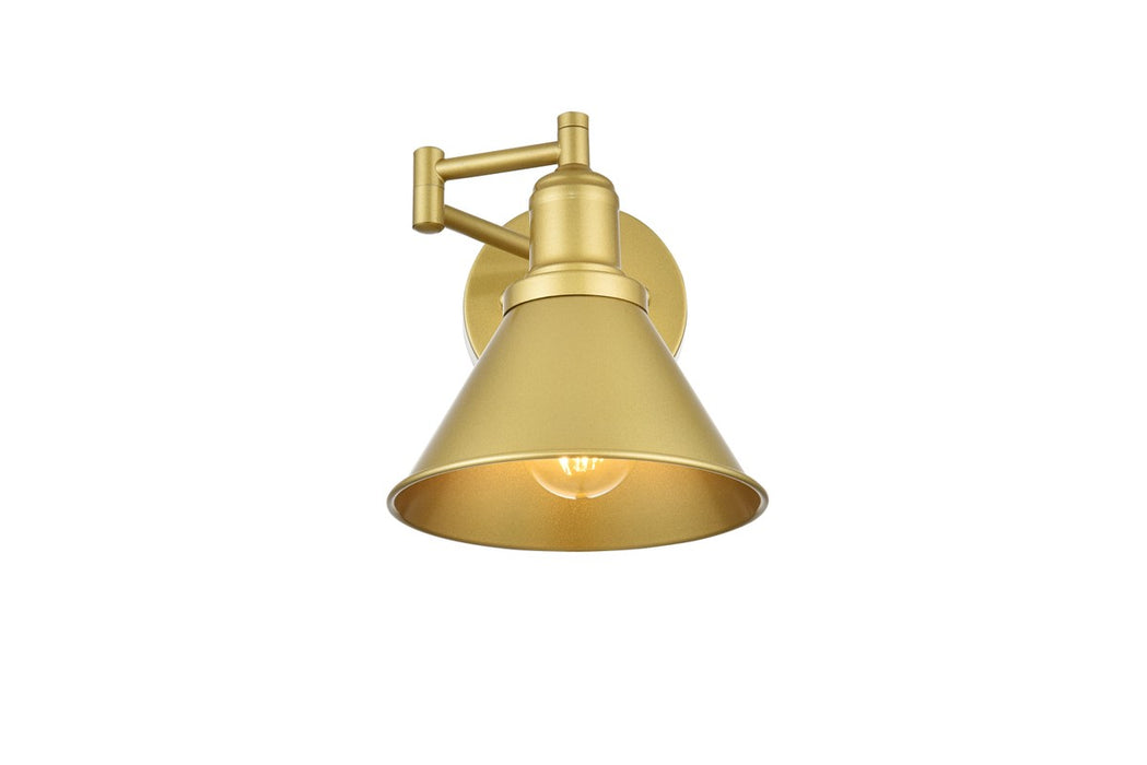 Elegant Lighting LD7326W7BRA One Light Swing Arm Wall Sconce, Brass