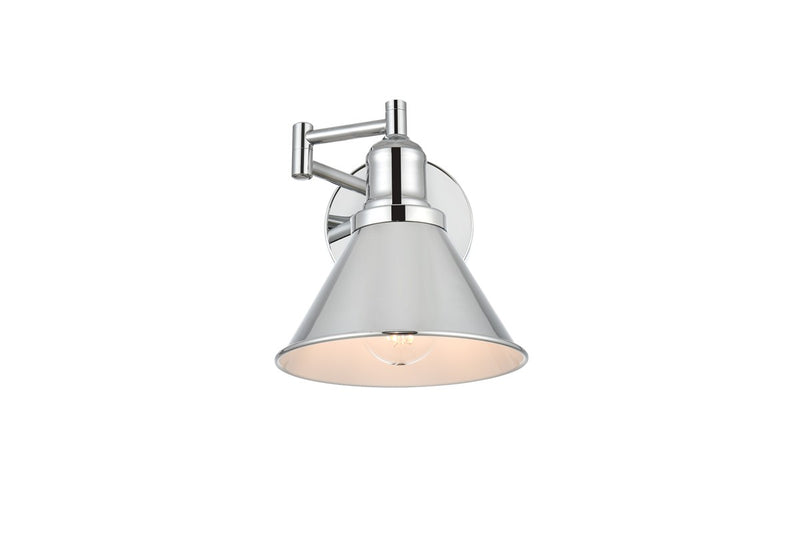 Elegant Lighting LD7326W7CH One Light Swing Arm Wall Sconce, Chrome