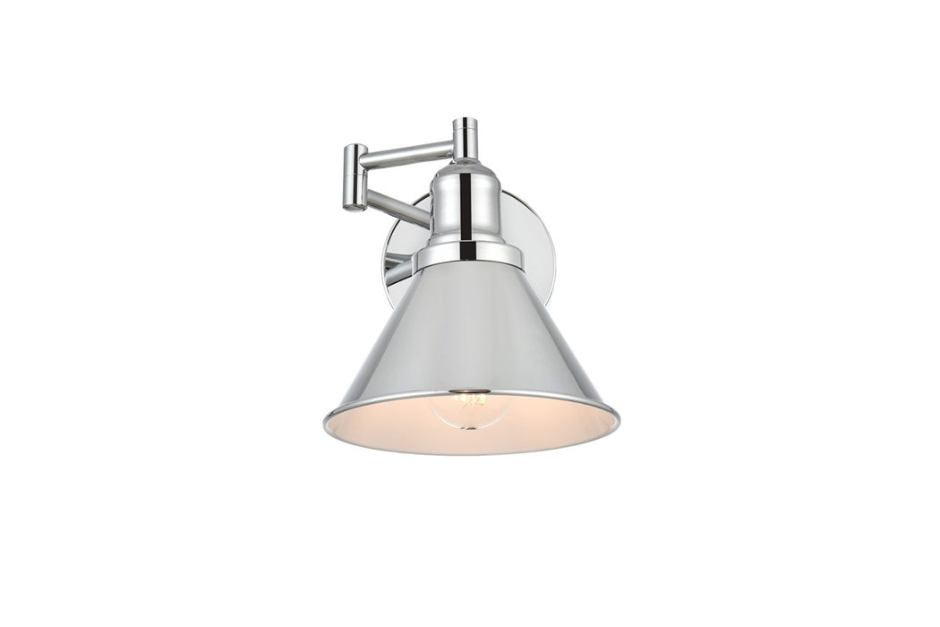 Elegant Lighting LD7326W7CH One Light Swing Arm Wall Sconce, Chrome