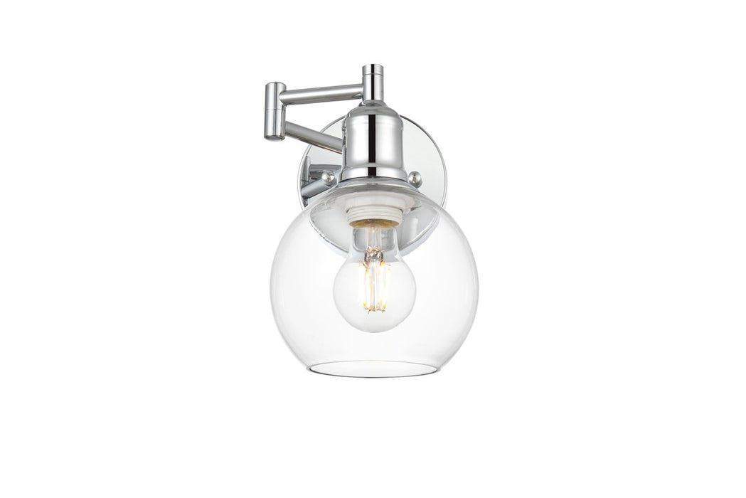 Elegant Lighting LD7327W6CH One Light Swing Arm Wall Sconce, Chrome