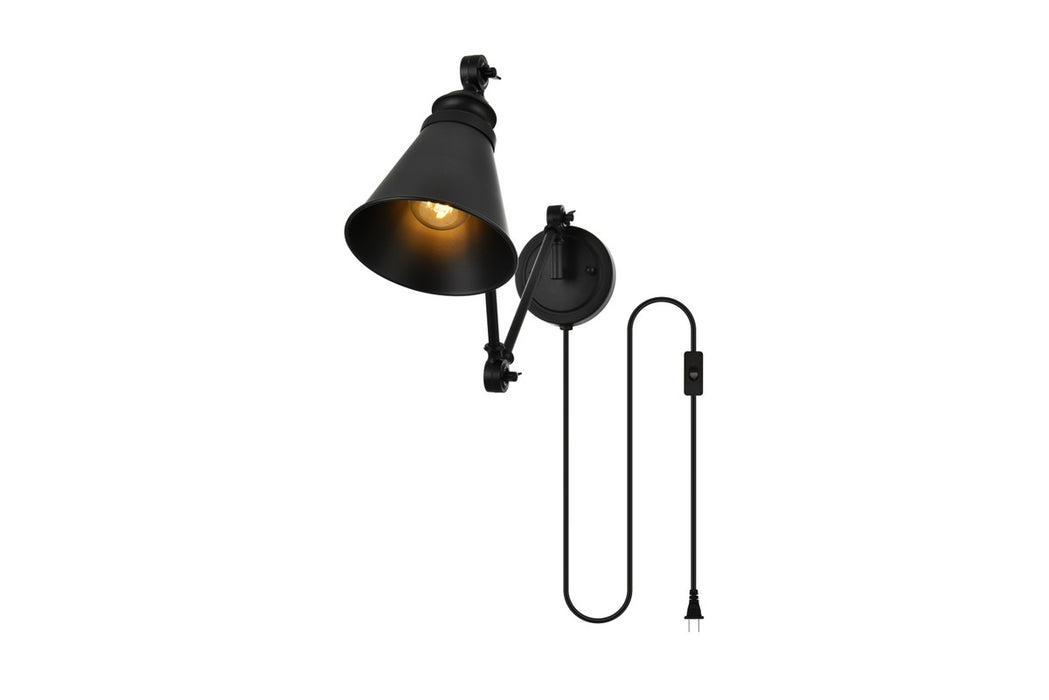 Elegant Lighting LD7328W6BLK One Light Wall Sconce, Black