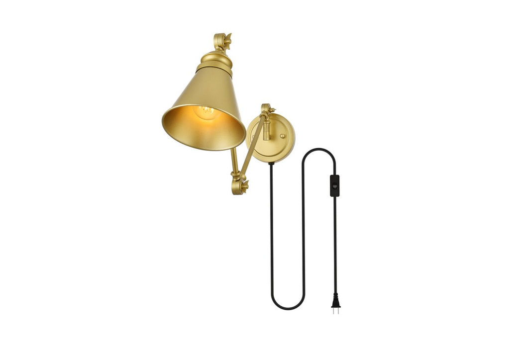 Elegant Lighting LD7328W6BRA One Light Wall Sconce, Brass