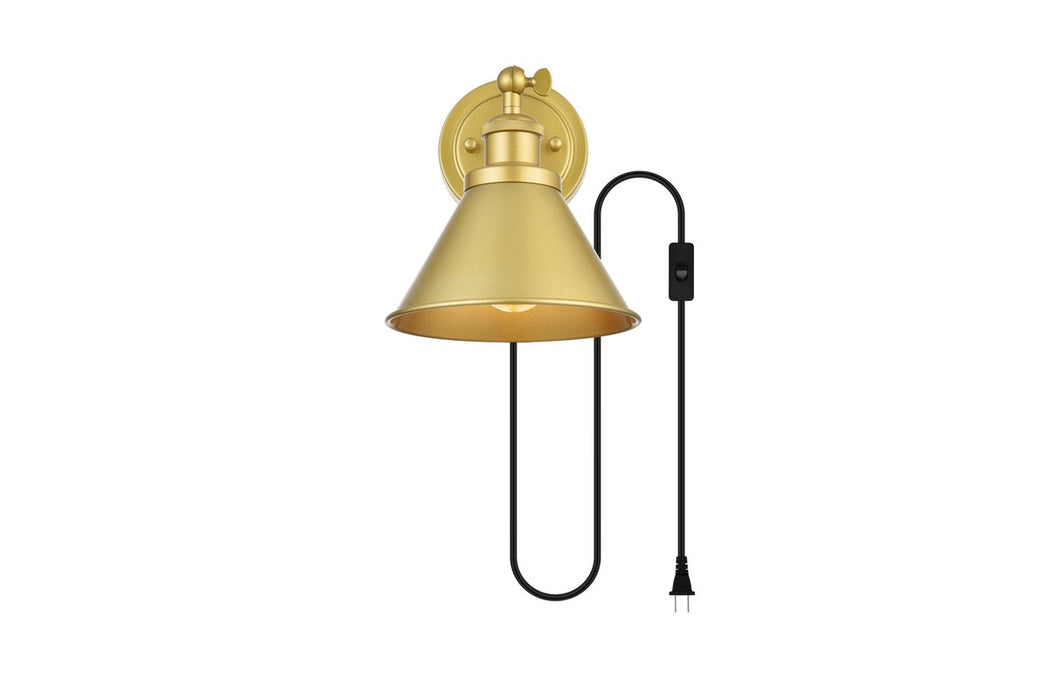 Elegant Lighting LD7329W7BRA One Light Wall Sconce, Brass