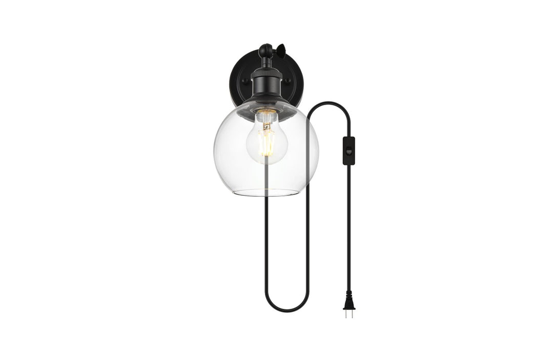 Elegant Lighting LD7330W6BLK One Light Wall Sconce, Black