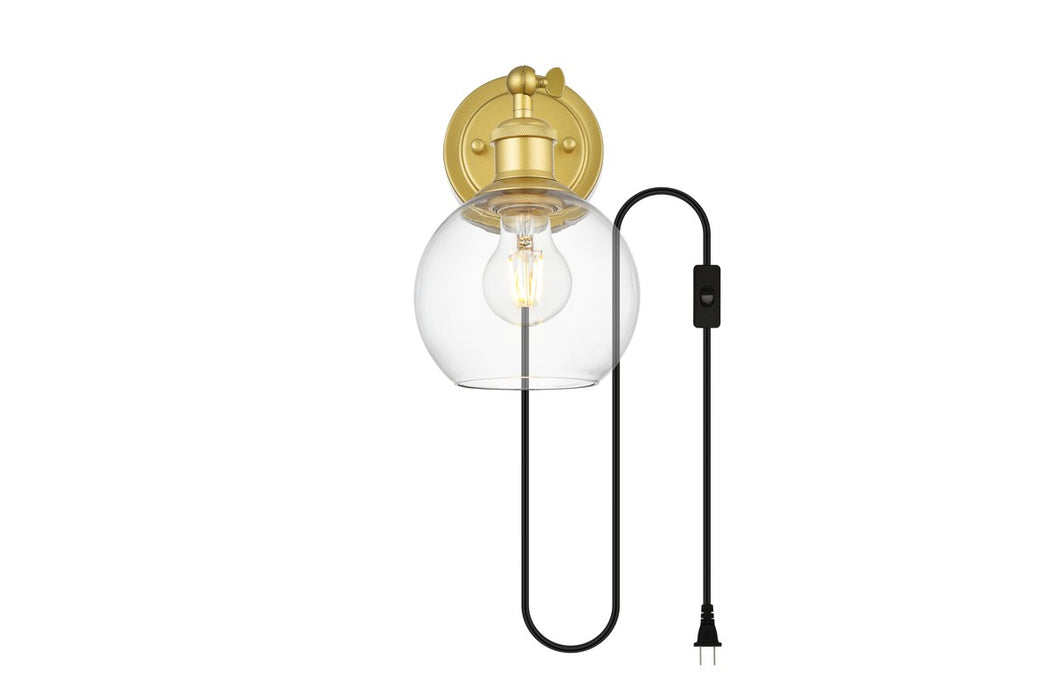 Elegant Lighting LD7330W6BRA One Light Wall Sconce, Brass