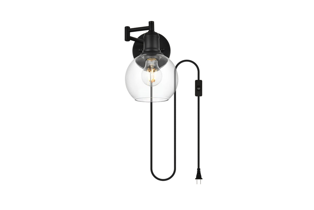 Elegant Lighting LD7332W6BLK One Light Wall Sconce, Black