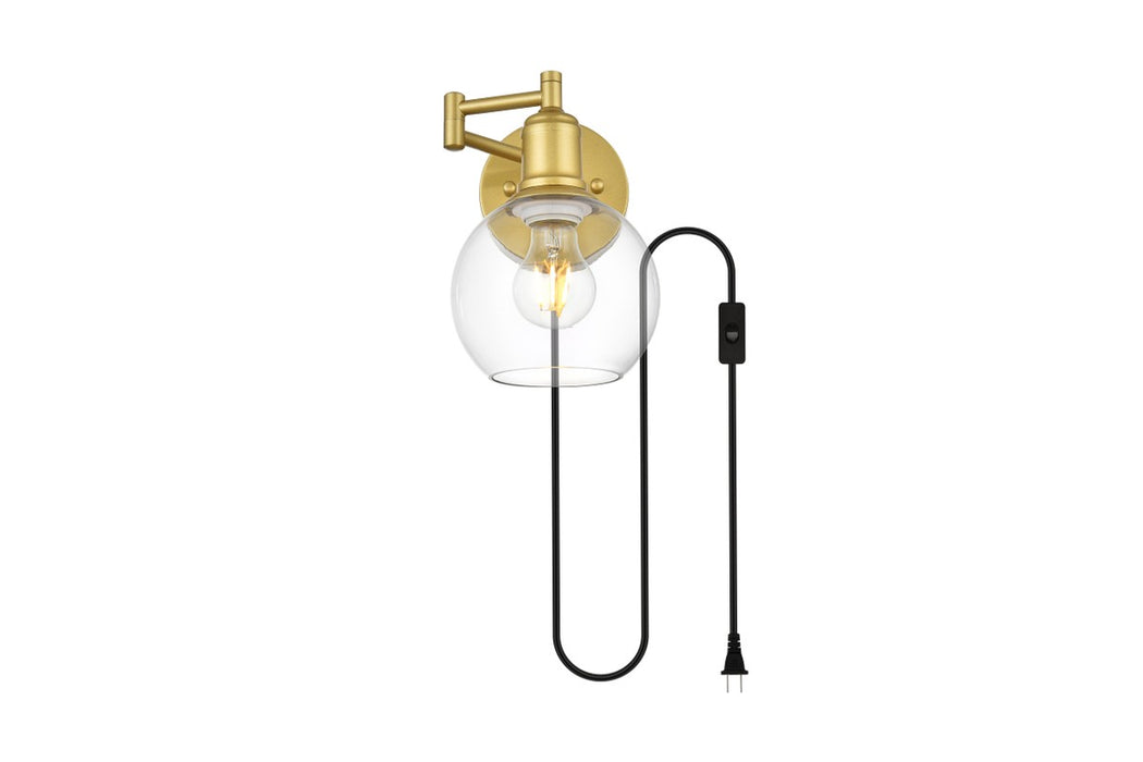 Elegant Lighting LD7332W6BRA One Light Wall Sconce, Brass