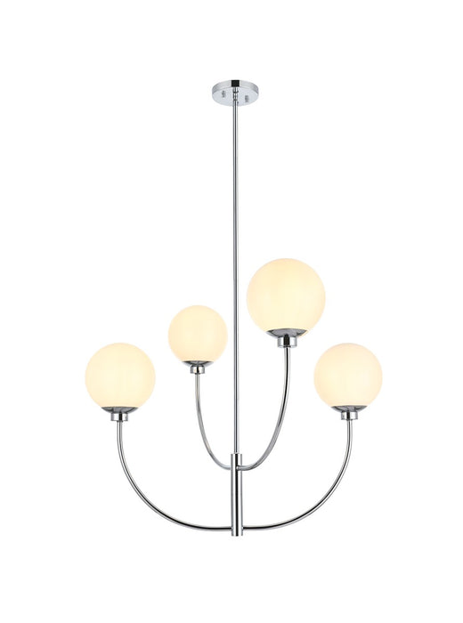 Elegant Lighting LD814D30C Four Light Chandelier, Chrome