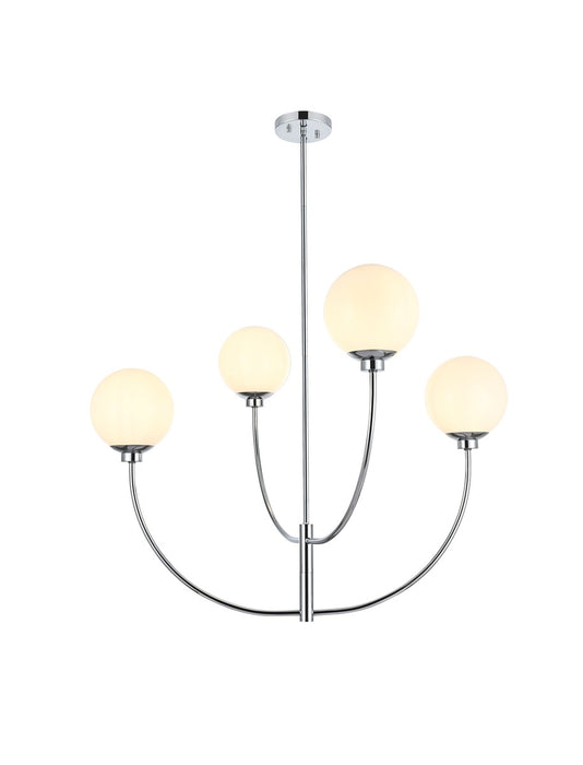 Elegant Lighting LD814D36C Four Light Chandelier, Chrome
