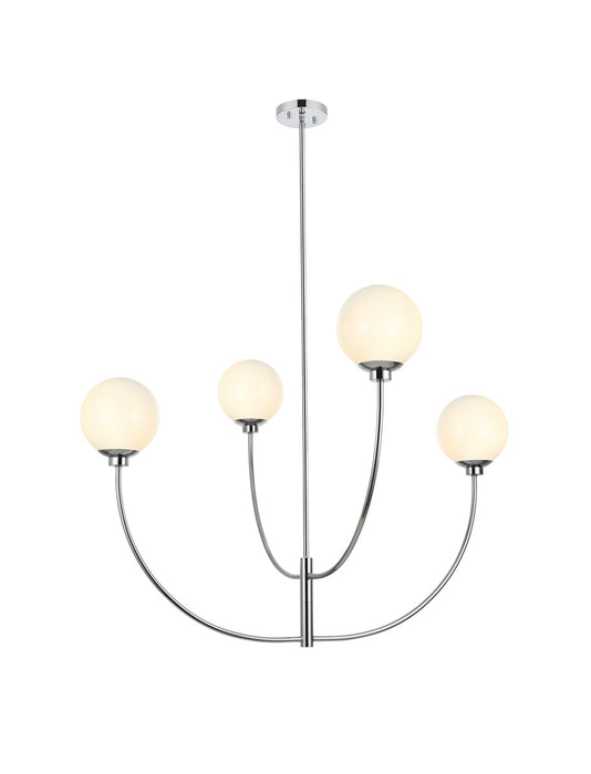 Elegant Lighting LD814D42C Four Light Chandelier, Chrome
