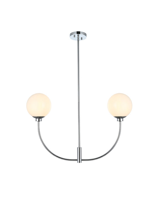 Elegant Lighting LD816D30C Two Light Chandelier, Chrome