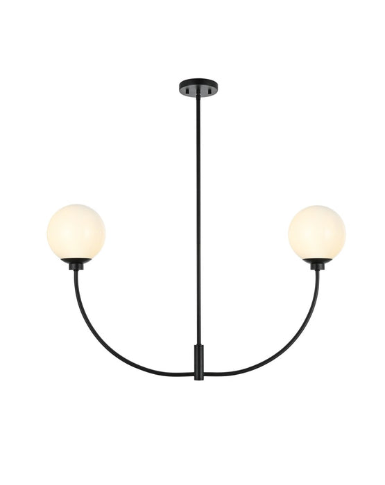 Elegant Lighting LD816D36BK Two Light Chandelier, Black