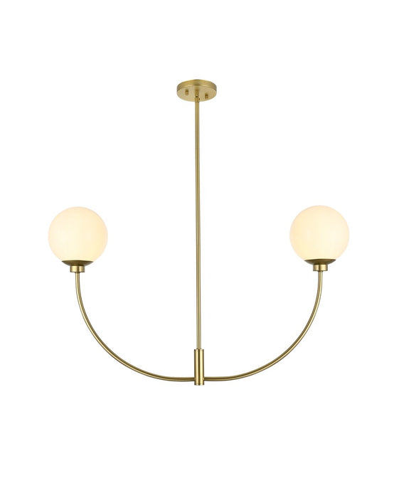 Elegant Lighting LD816D36BR Two Light Chandelier, Brass