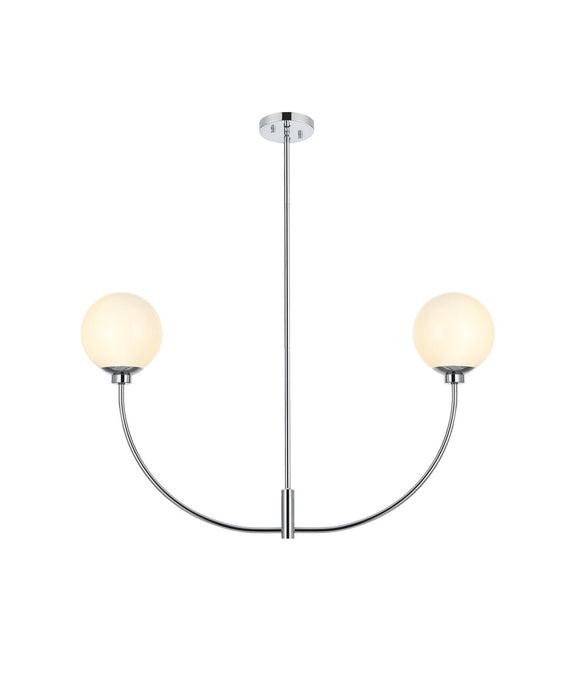 Elegant Lighting LD816D36C Two Light Chandelier, Chrome