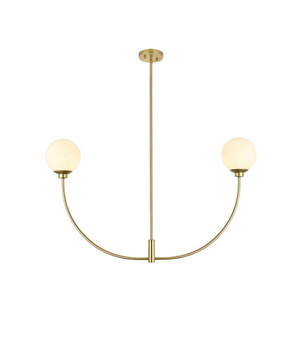 Elegant Lighting LD816D42BR Two Light Chandelier, Brass