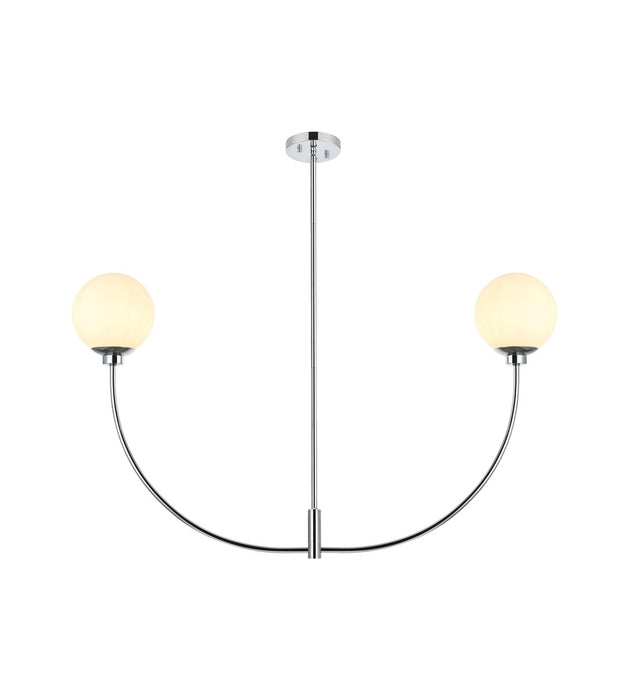 Elegant Lighting LD816D42C Two Light Chandelier, Chrome
