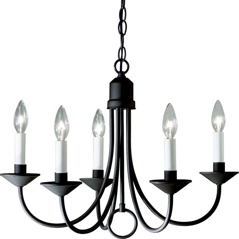 Progress Lighting P4008-31 Five Light Chandelier, Textured Black