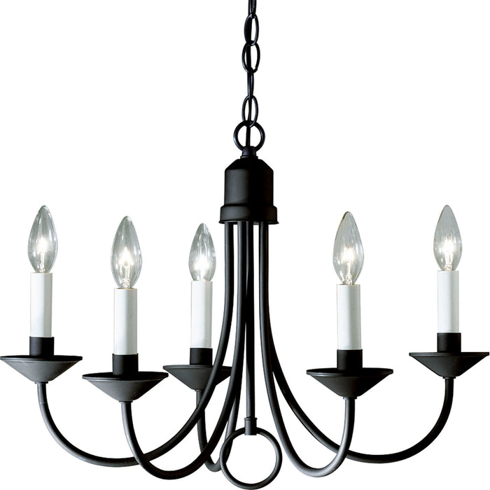 Progress Lighting P4008-31 Five Light Chandelier, Textured Black