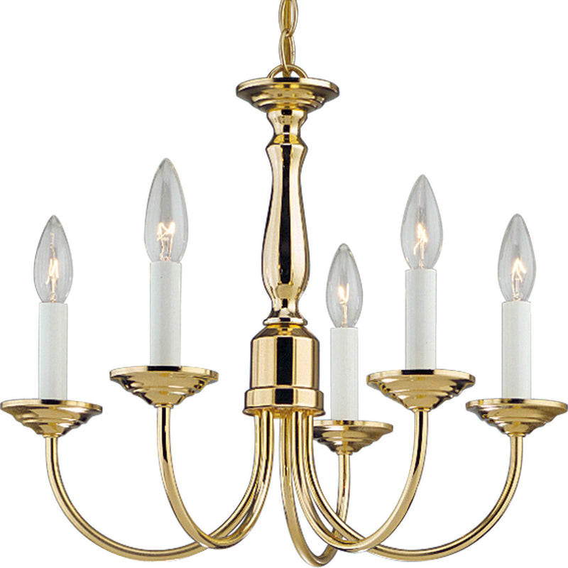 Progress Lighting P4009-10 Five Light Chandelier, Polished Brass