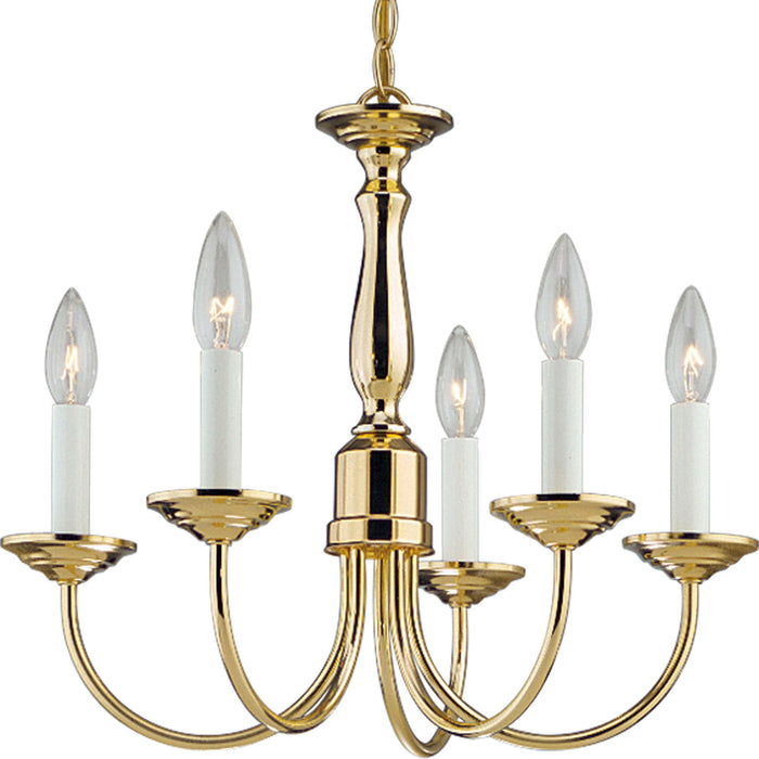 Progress Lighting P4009-10 Five Light Chandelier, Polished Brass