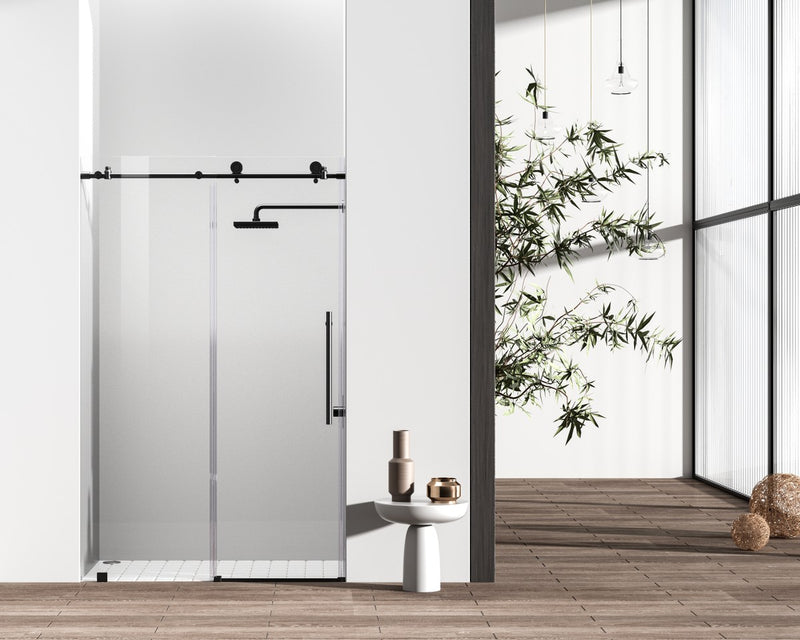 Elegant Lighting SD101-4876MBK Shower Door, Clear