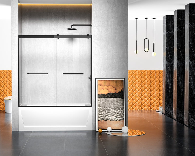 Elegant Lighting TD222-6060MBK Tub Door, Clear