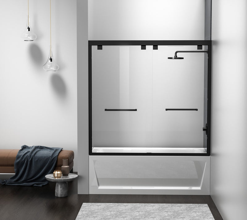 Elegant Lighting TD333-6060MBK Tub Door, Clear