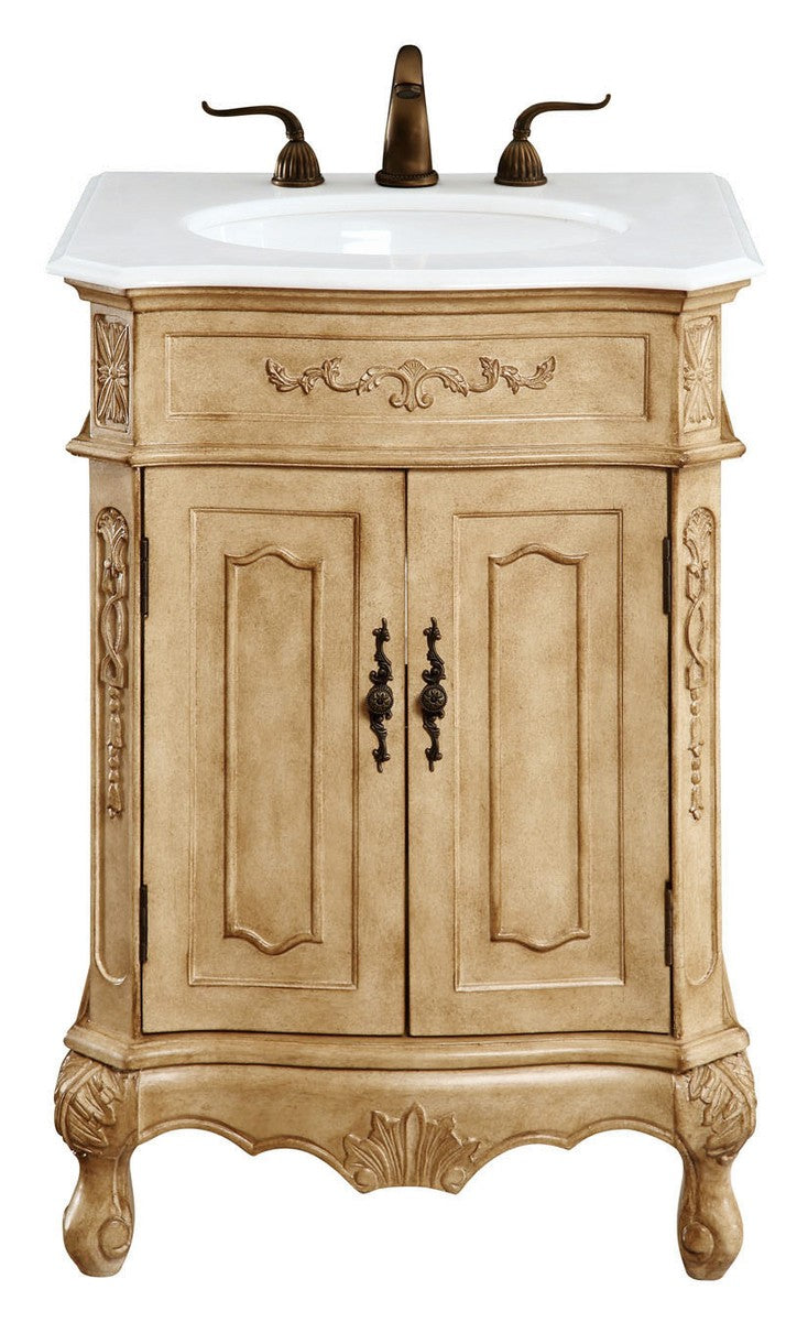 Elegant Lighting VF-1001-VW Single Bathroom Vanity, Antique beige