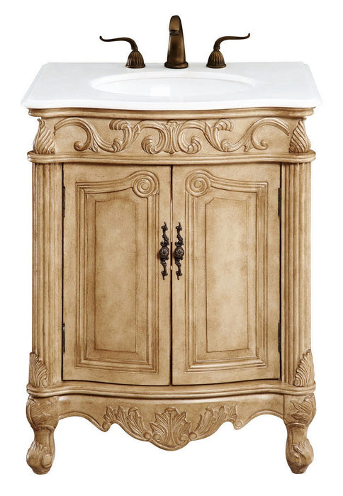 Elegant Lighting VF-1002-VW Single Bathroom Vanity, Antique beige