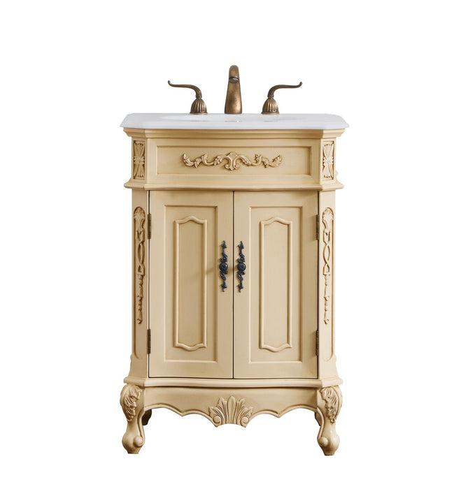 Elegant Lighting VF10124LT-VW Single Bathroom Vanity, Light antique beige