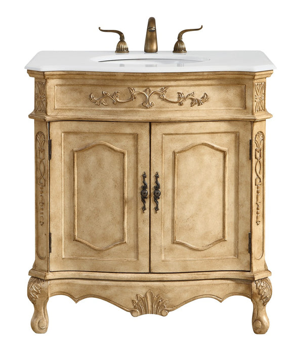 Elegant Lighting VF10132AB-VW Single Bathroom Vanity, Antique beige