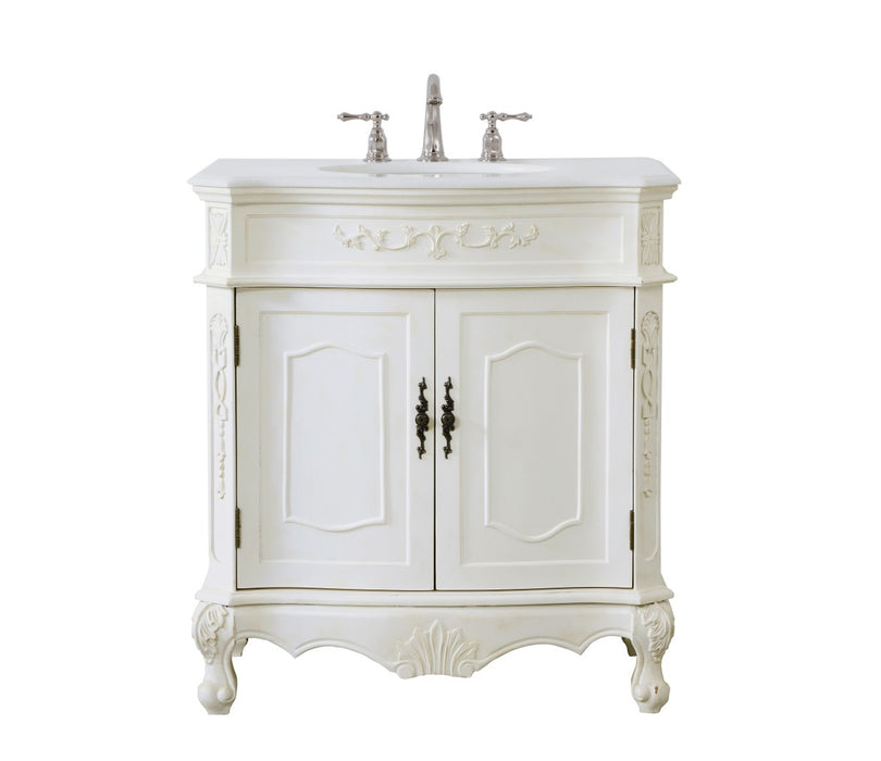 Elegant Lighting VF10132AW-VW Single Bathroom Vanity, Antique white