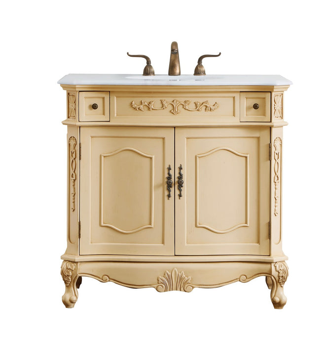 Elegant Lighting VF10136LT-VW Single Bathroom Vanity, Light antique beige