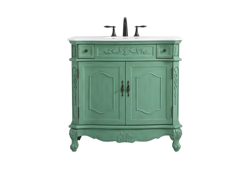 Elegant Lighting VF10136VM-VW Single Bathroom Vanity, Vintage mint