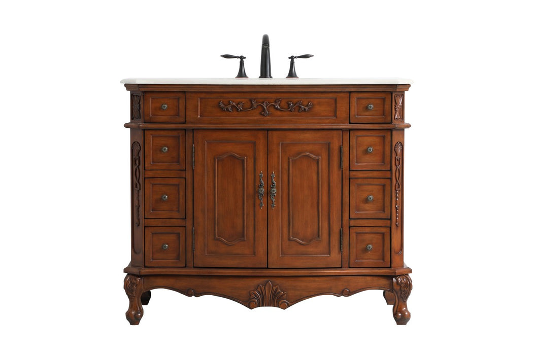 Elegant Lighting VF10142TK-VW Single Bathroom Vanity, Teak