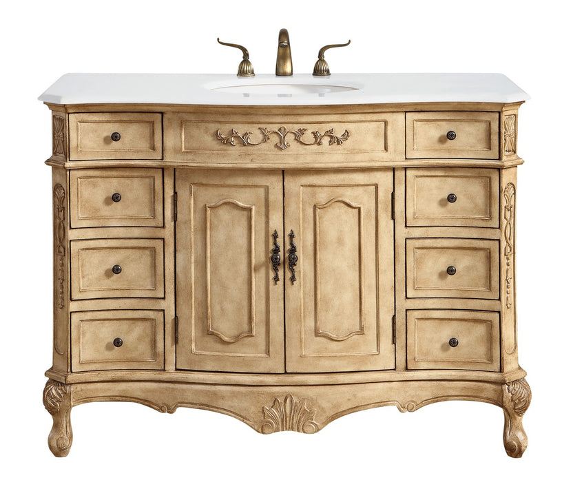 Elegant Lighting VF10148AB-VW Single Bathroom Vanity, Antique beige