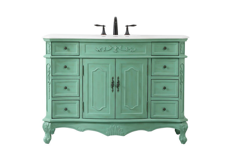 Elegant Lighting VF10148VM-VW Single Bathroom Vanity, Vintage mint