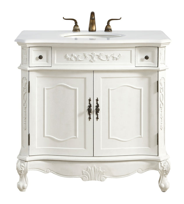 Elegant Lighting VF10636AW-VW Single Bathroom Vanity, Antique white