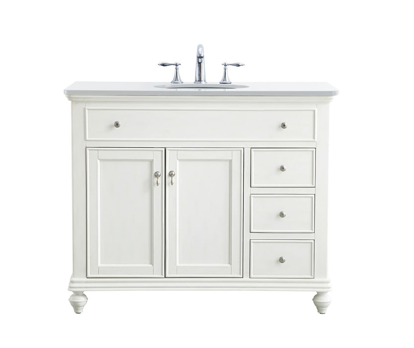 Elegant Lighting VF12342AW-VW Single Bathroom Vanity, Antique white