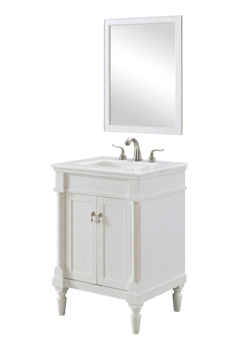 Elegant Lighting VF13024AW-VW Single Bathroom Vanity, Antique white