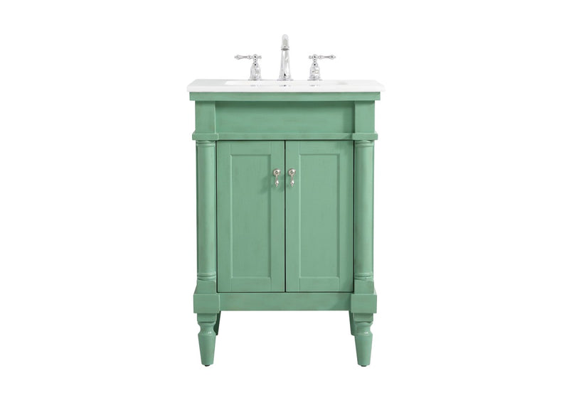Elegant Lighting VF13024VM-VW Single Bathroom Vanity, Vintage mint