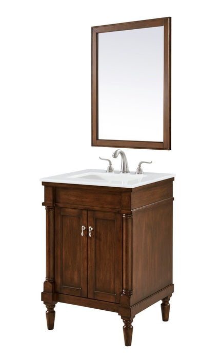 Elegant Lighting VF13024WT-VW Single Bathroom Vanity, Walnut
