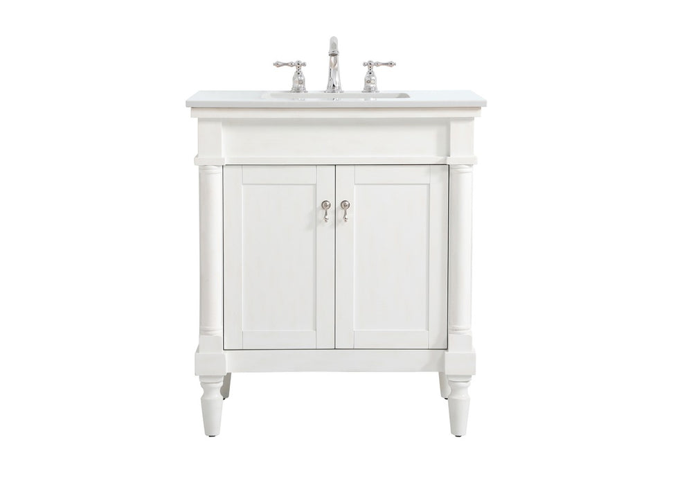 Elegant Lighting VF13030AW-VW Single Bathroom Vanity, Antique white