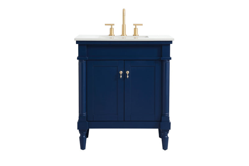 Elegant Lighting VF13030BL-VW Single Bathroom Vanity, Blue