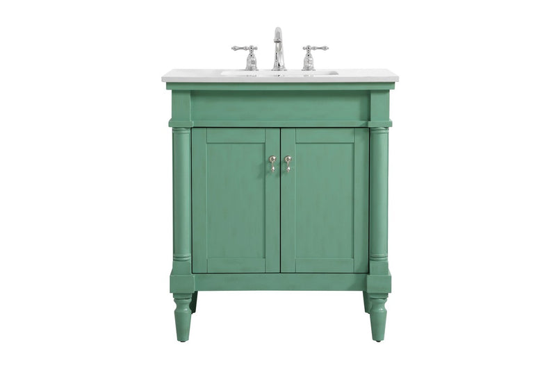Elegant Lighting VF13030VM-VW Single Bathroom Vanity, Vintage mint