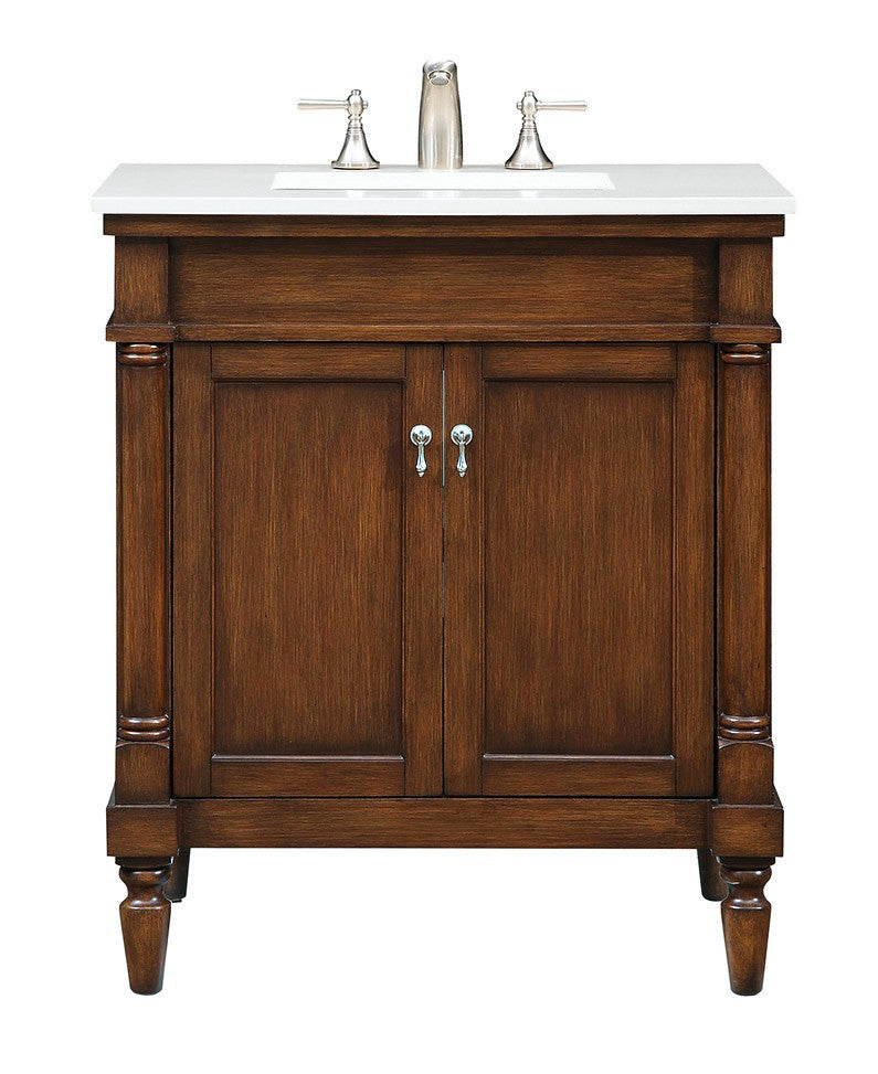 Elegant Lighting VF13030WT-VW Single Bathroom Vanity, Walnut